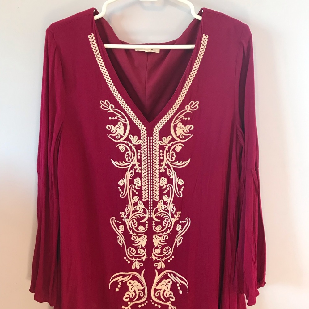 Red flowy dress